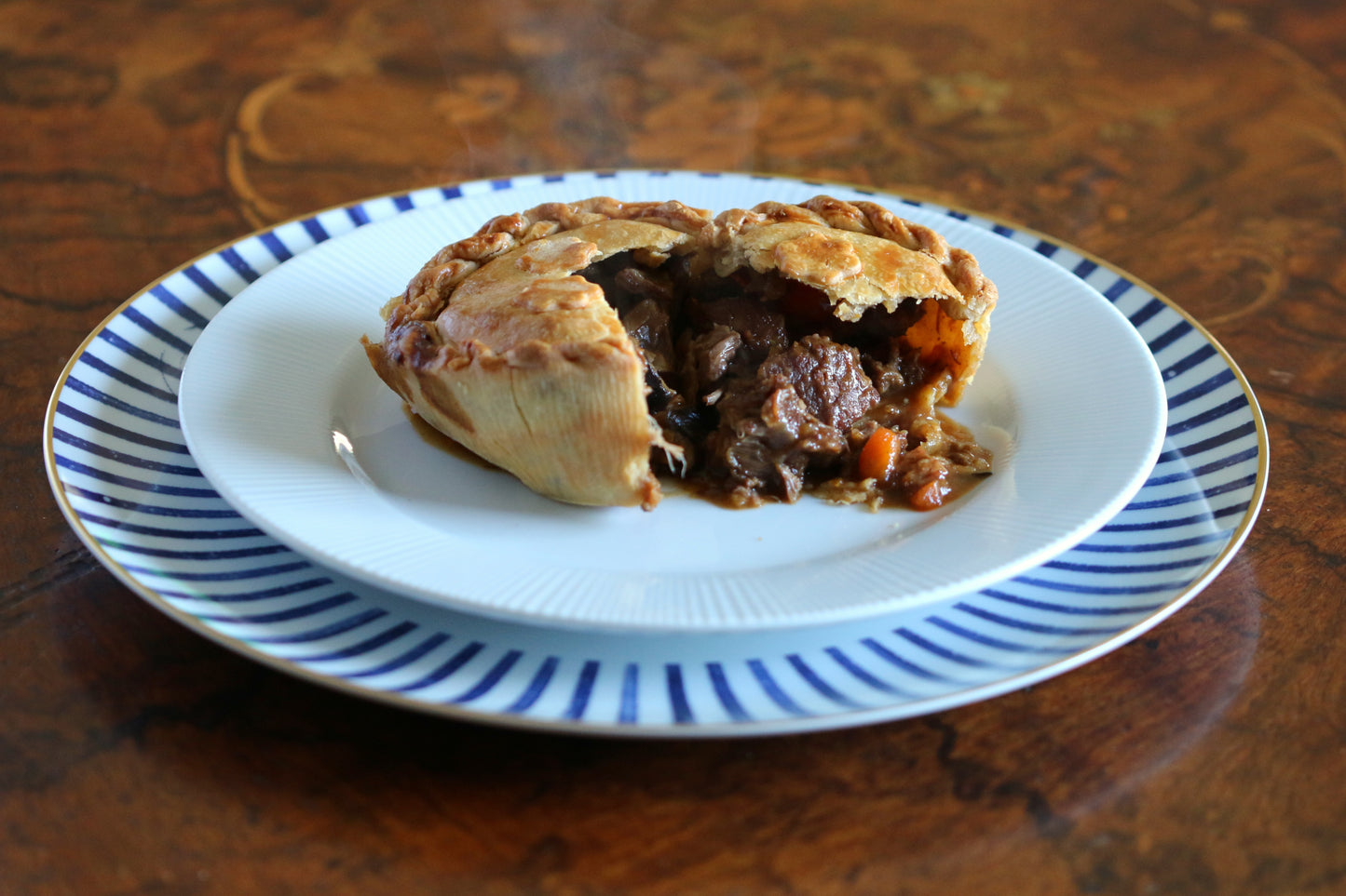 Gourmet Steak Ale and Porcini Mushroom Pie handcrafted meal by Chef George Tannock Algarve