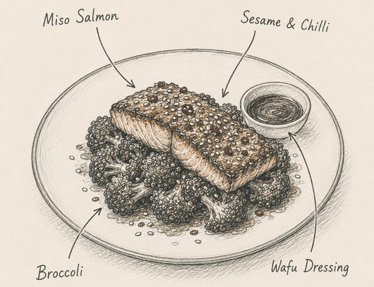 Miso Glazed Salmon with Roasted Broccoli