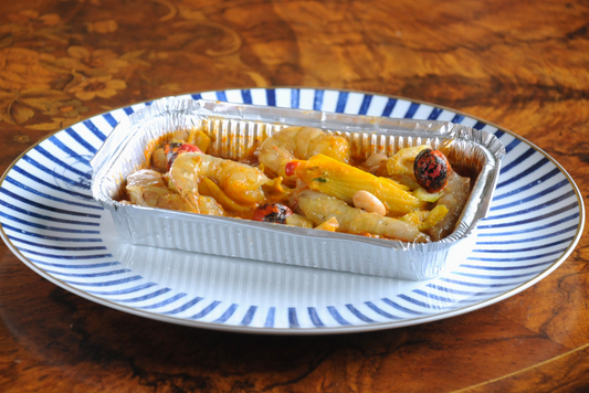 Prawn, Borlotti & Pepper Cassoulet with Saffron Fennel