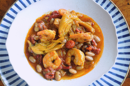 Prawn, Borlotti & Pepper Cassoulet with Saffron Fennel